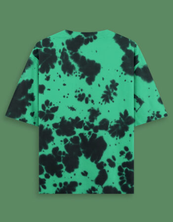 Green Black Tie Dye Oversized T-Shirt